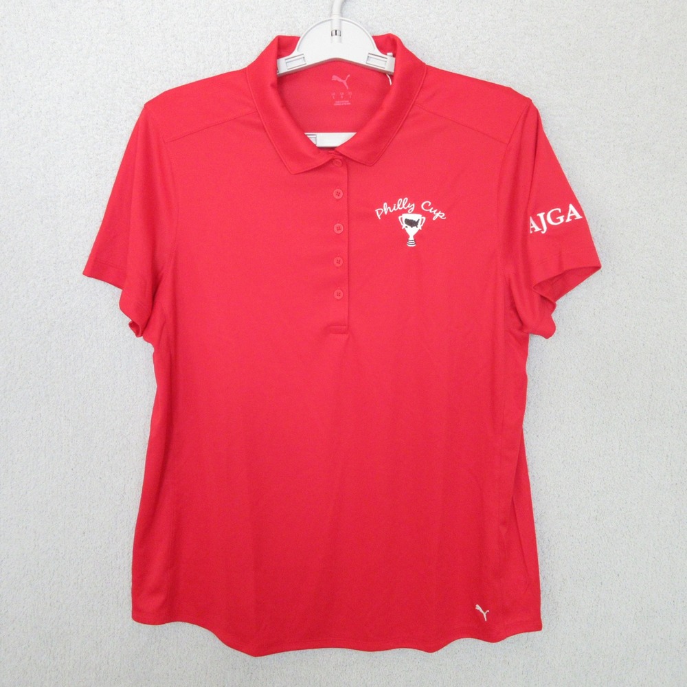 Puma Philly Cup Golf Polo Shirt Red AJGA Short Sleeve Women's Large